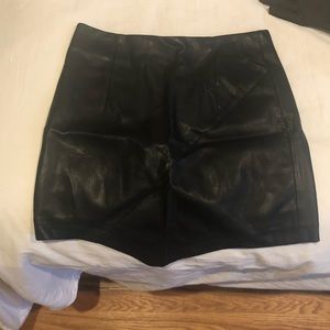Faux leather mini skirt